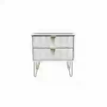 Cubik 2 Drawer Midi Bedside Chest Gold Legs Choice Of 9 Colours